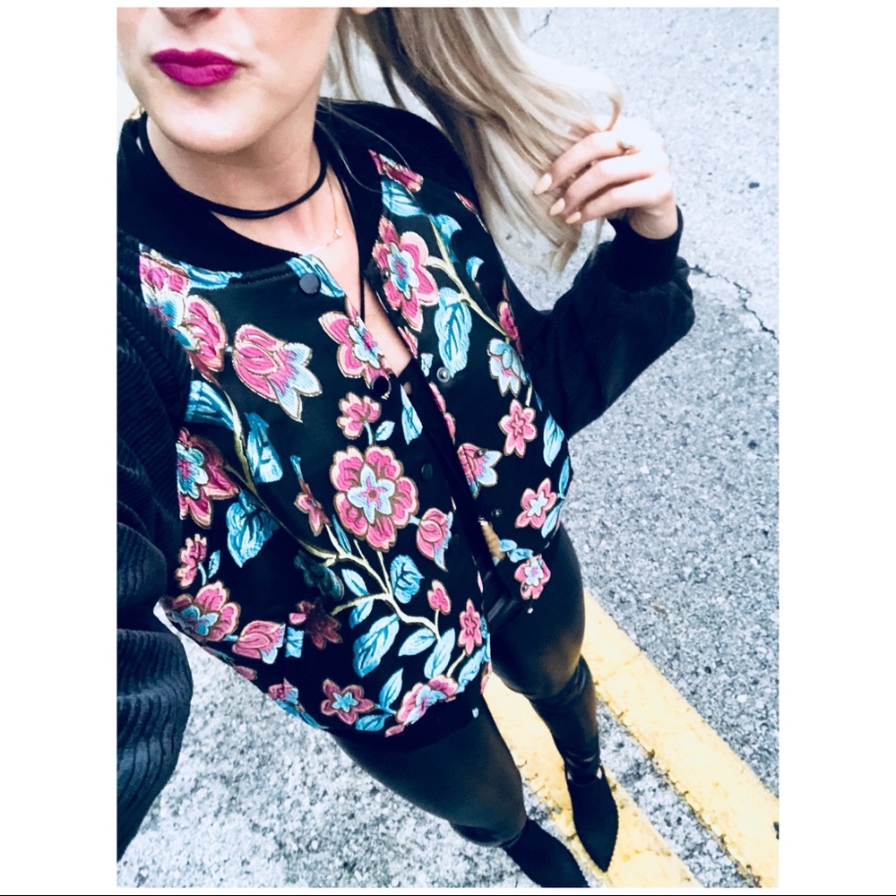 Floral Bomber Jacket